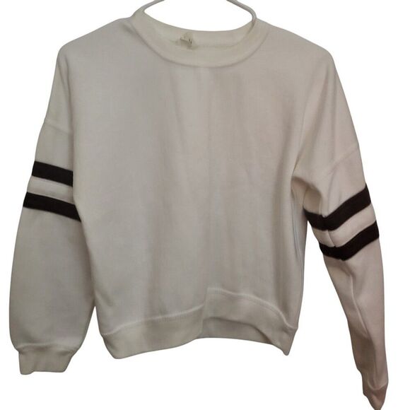Southern Spirit Cropped White with Stripes on the Sleeve Sweatshirt - Picture 1 of 8